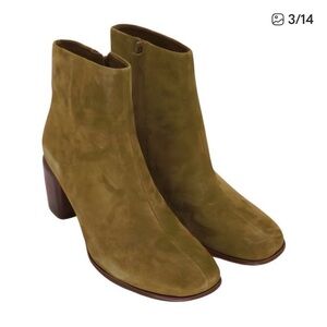 Vince Maggie Khaki Green Suede Leather Boots Size 9.5
